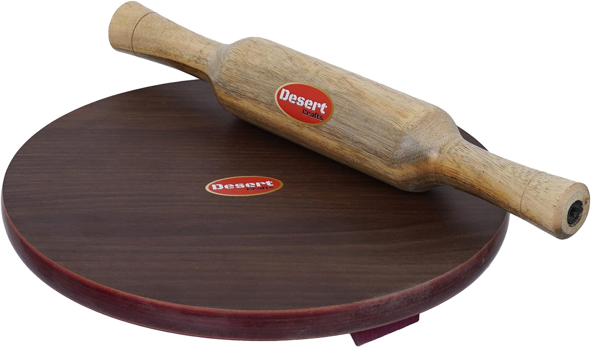 10 Inch Plywood Chakla with 12Inch Wooden Belan for Home & Kitchen (10 in, Plywood)