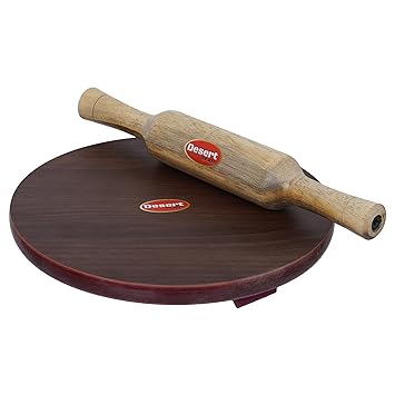 10 Inch Plywood Chakla with 12Inch Wooden Belan for Home & Kitchen (10 in, Plywood)