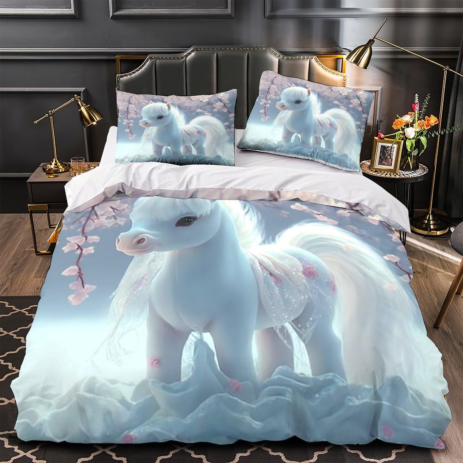 Housse de couette hypoallergénique en microfibre douce 3 pièces