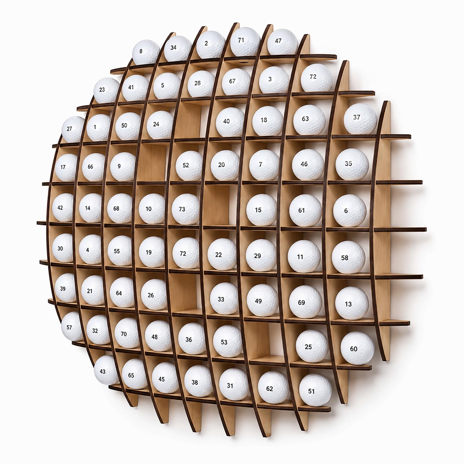 Soporte de pared para pelotas de golf con capacidad para 78 pelotas para