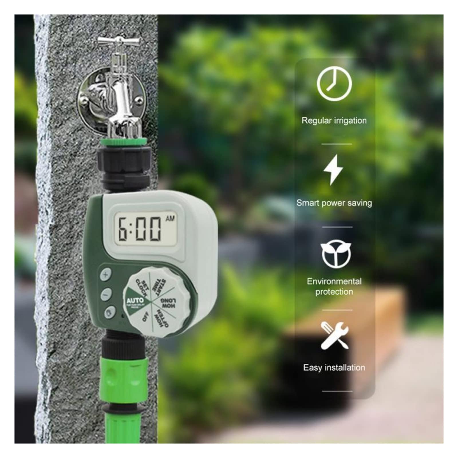 Controller automatici per l'irrigazione di controllo dell'irrigazione Tubo flessibile Rubinetto Timer for irrigazione Valvola elettronica programmabile Timer automatico for irrigazione da giardino Amp