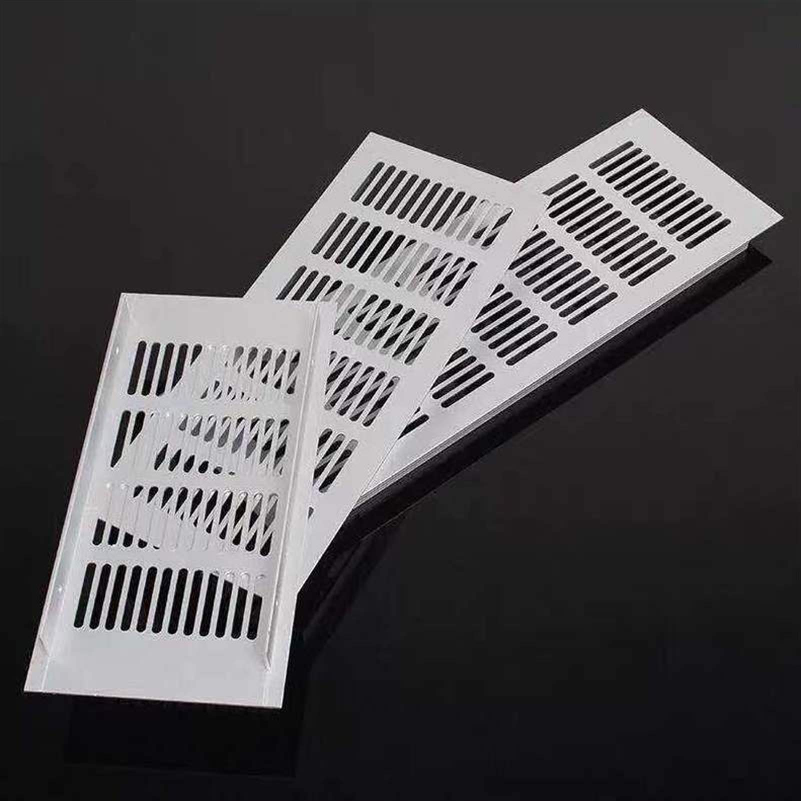 Kratka wentylacyjna ze stopu aluminium 15 cm 60 cm perforowane osłony wentylacyjne do szafy i szafki na buty trwałe dwuspadowy otwór wentylacyjny DIY akcesoria wydajne rozwiązanie przepływu powietrza