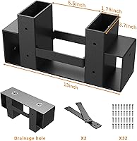 Vista 2 de Mr IRONSTONE Estante de leña para exteriores e interiores, kit de soportes de leña ajustable a cualquier longitud, estantes de almacenamiento