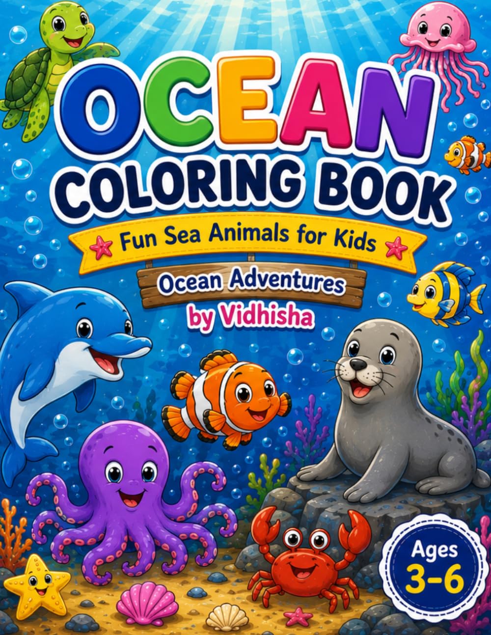 Ocean Coloring Book: Fun Sea Animals for Kids