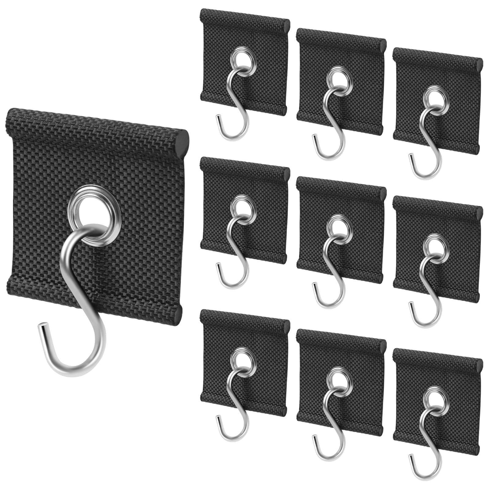THE WHITE SHOP 10 Pack RV Awning Hooks for Piping Rail 5/6 mm,7/8 mm, Heavy Duty RV Awning Light Clips Camper Light Holders Awning Hanger S Hooks for Exterior Lights, Clothes, Party Awning Accessories