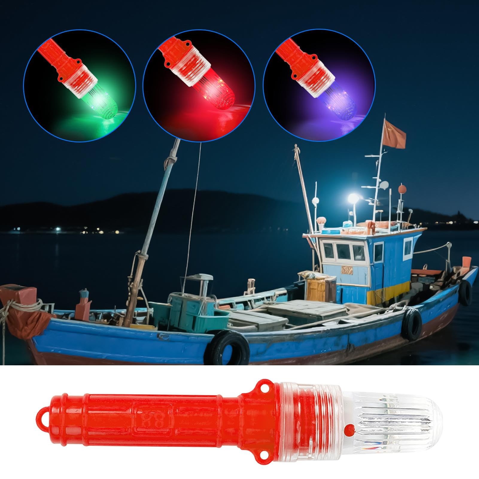 Fuoco Stroboscopico LED - Lampada di segnalazione per boa di posizione, lampada lampeggiante di avvertimento per reti da pesca e illuminazione di posizionamento marittimo
