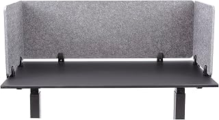 ReFocus™ Raw Clamp-On Acoustic Desk Divider – Reduce Noise and Visual Distractions with This Lightweight Desk Mounted Privacy Panel (Castle Gray, 47.25" x 16", 23.6" x 16", & 23.6" x 16")