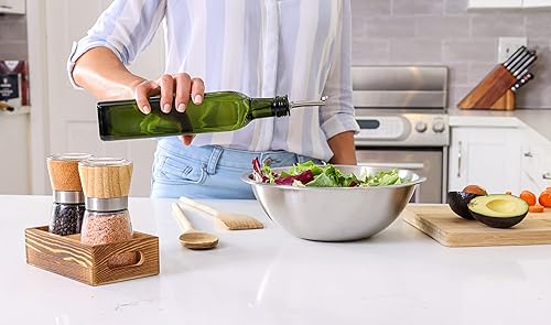 Miniatura 9 de Juego de molinillo de sal y pimienta de madera con soporte, sal marina manual, molino de pimienta y especias, recipiente de vidrio, grosor ajustable