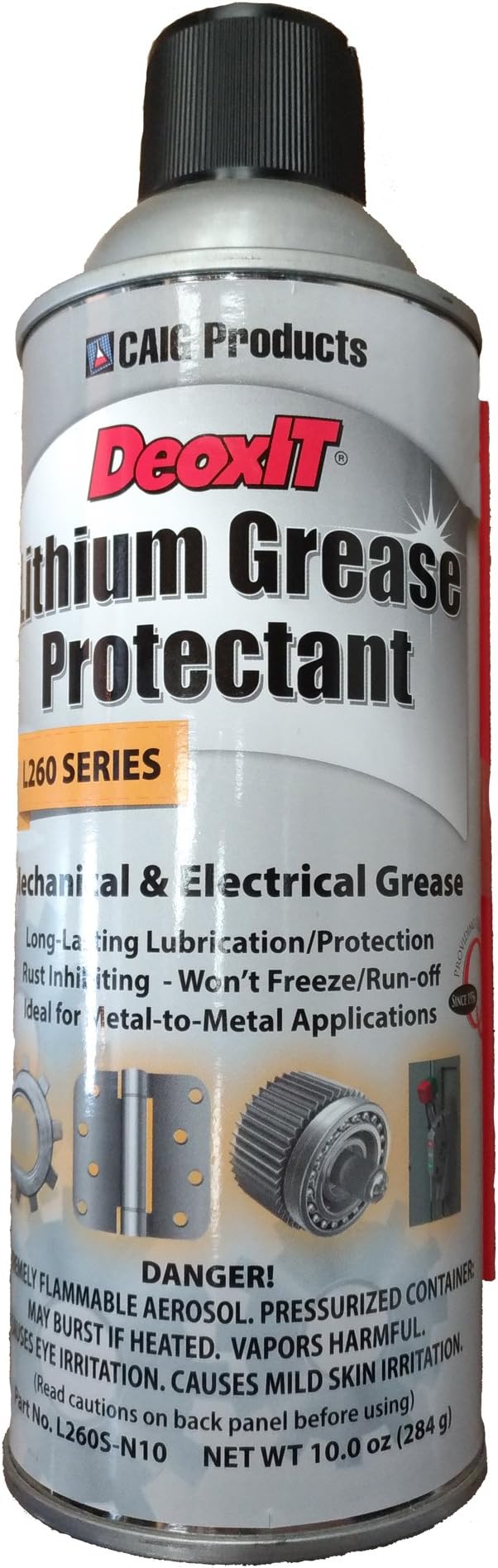 DeoxIT L260Np Mechanical & Electrical Lithium Grease Protectant, No particles, 284 g, spray