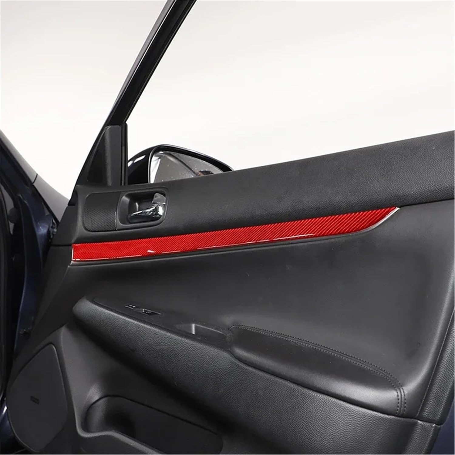 Compatible with Infiniti G25 G35 G37 2007-2013 Soft Carbon Fiber Car Inside Door Panel Cover Trim Sticker Car Accessories(White)