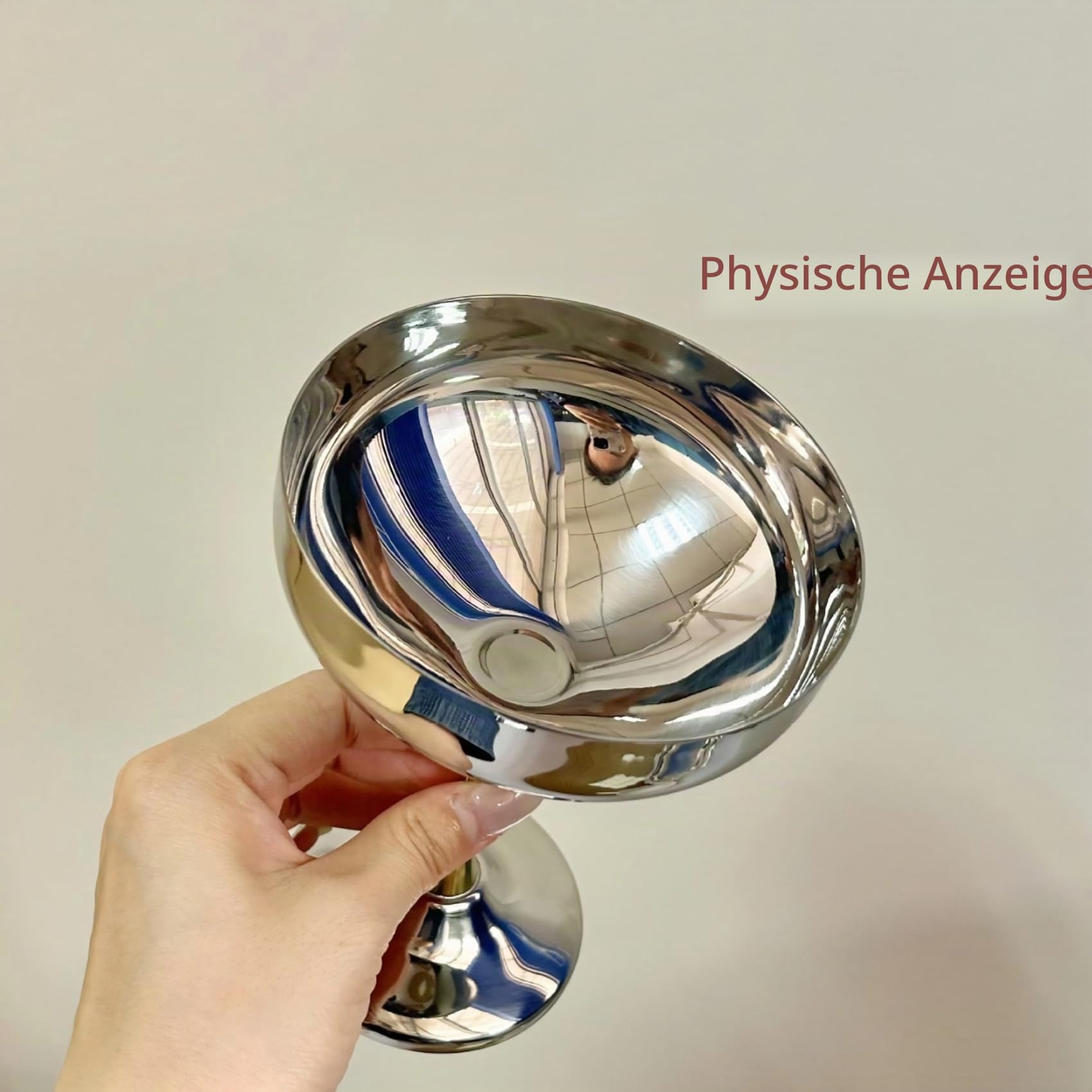 4 Stück Eisbecher Edelstahl Set, Dessertgläser mit Standfuß Bruchsicher Spülmaschinenfest Dessertschalen für Eis,Fruchtpudding,Salat Modernes Design für Zuhause (Silber und Groß-270ML)