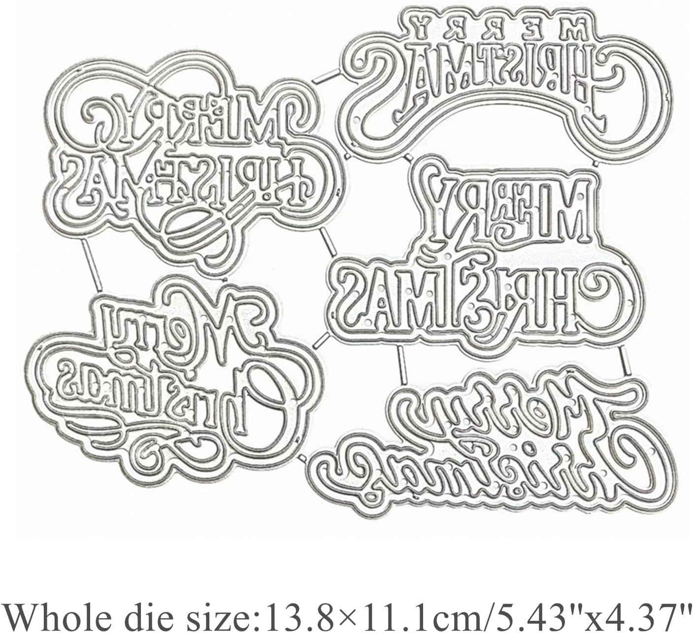Christmas Layers Words Metal Die Cuts,Letter Merry Christmas Frame Festival Cutting Dies Cut Stencils for DIY Photo Decorative Embossing Paper Dies for Scrapbooking Card Making