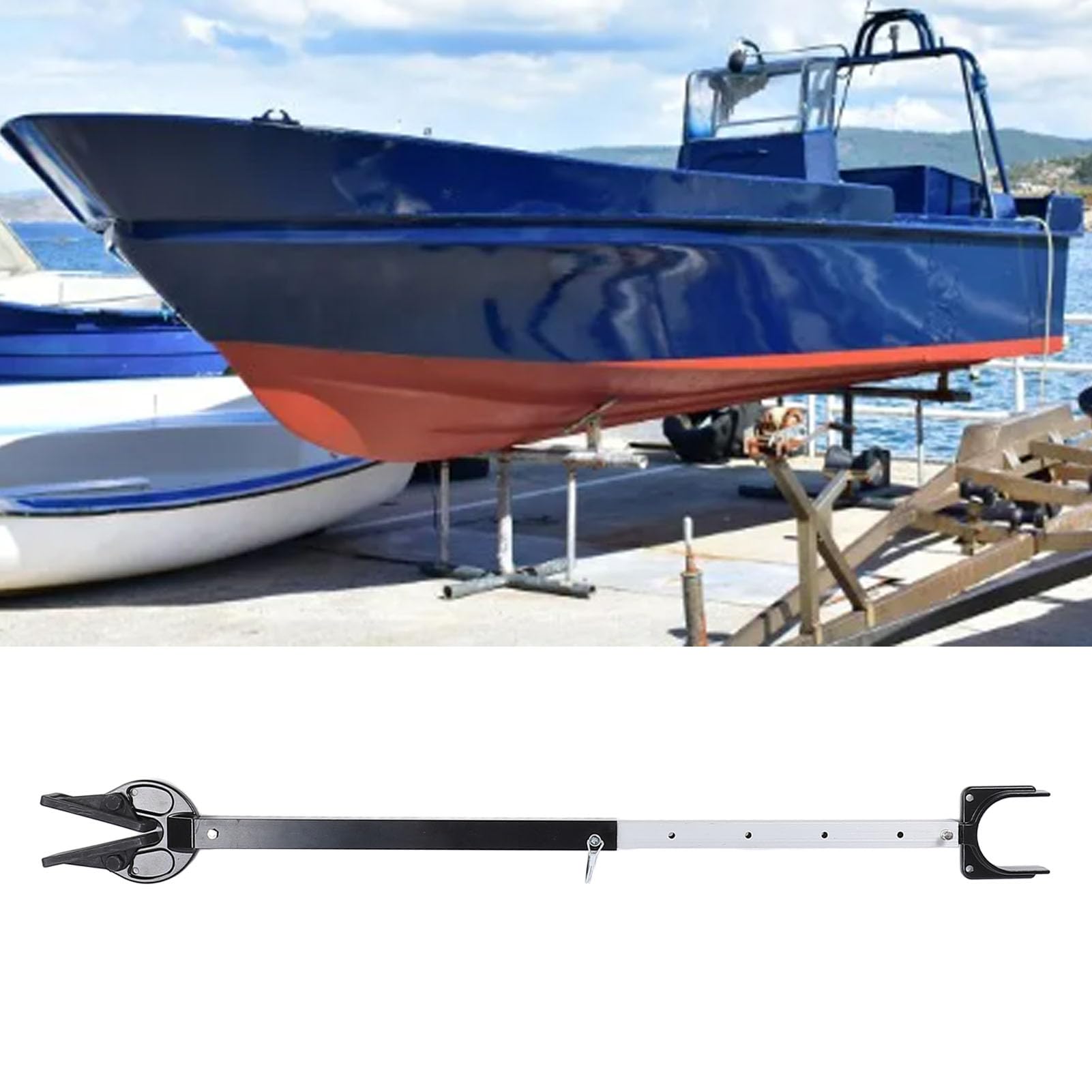 Économiseur de Tableau Arrière de Bateau, économiseur de Tableau Arrière de Protection de Moteur de Bateau pour Support de Moteur Hors-bord avec Tête Composite Maintient le