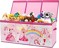Vista 11 de Cofre de Juguetes Grande Organizador con Tapa Abatible para Niños, Caja de Almacenamiento de Juguetes Oxford Plegable con Asas para Niños y Niñas