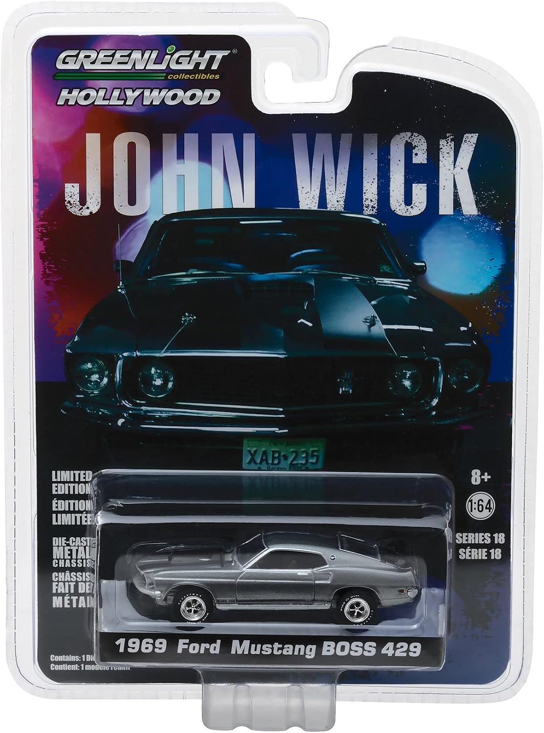 Greenlight 164 Hollywood Series 18 - John Wick 2014 - 1969 Ford Mustang BOSS 429 44780-E [Shipping from Canada]