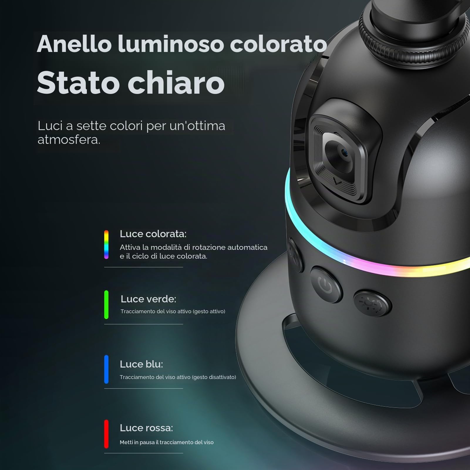Andoer 360 ° Auto Face Tracking Gimbal con Morsetto Telefonico per Vlog e Live Streaming
