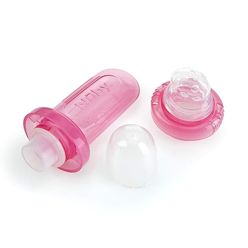 Miniatura 4 de Nuby EZ Squee-Z - Dispensador de alimentos de silicona autoalimentable para bebés 1 unidad paquete de 1 los colores pueden variar Aqua/Rosa/Verde,
