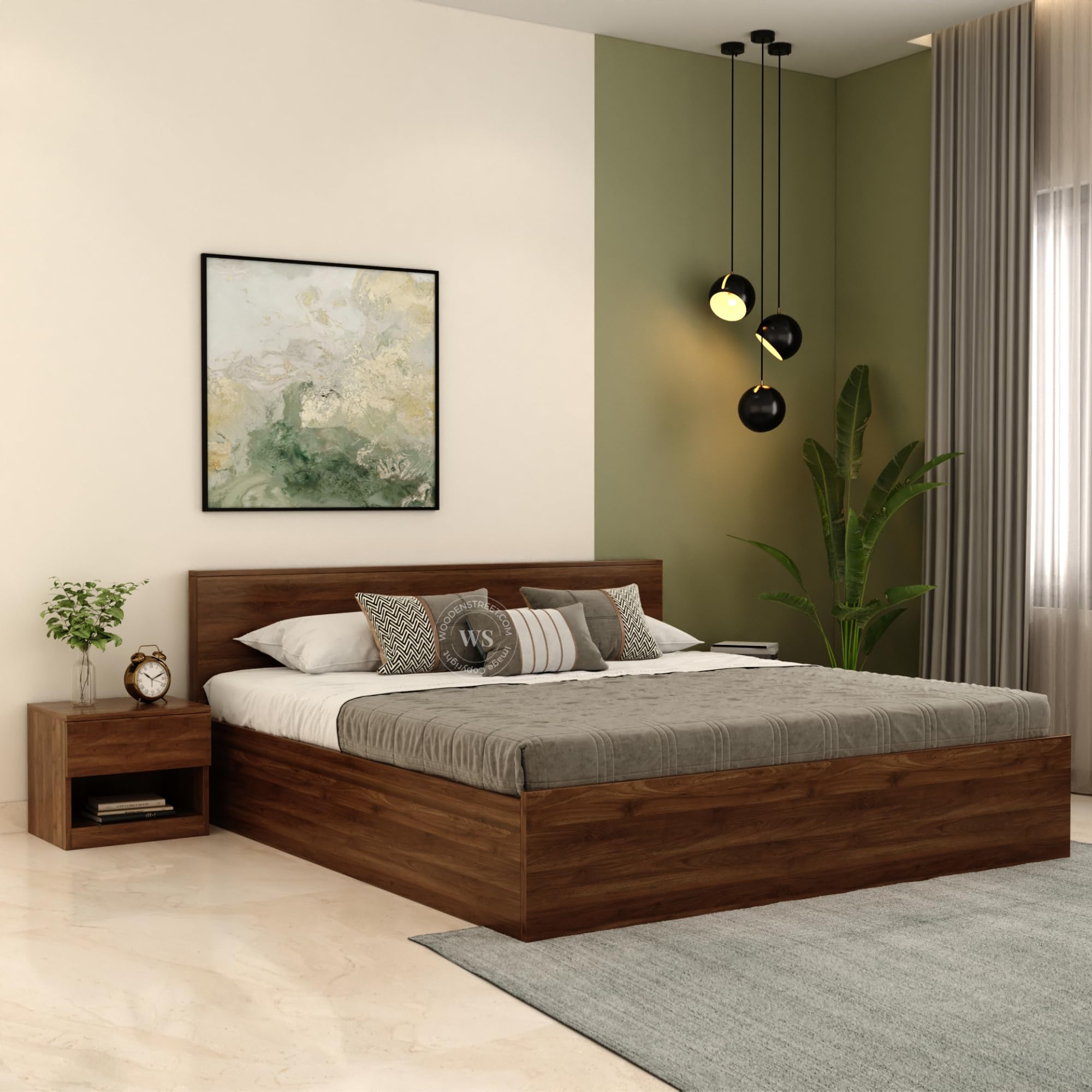 WoodenStreet™ Harper Wooden Double Size, King Size Bed With Storage And 1 Year Warranty, Premium Engineered Wood, Columbian Walnut Finish (B0D2Y9ZCB5) Amazon Price History, Amazon Price Tracker
