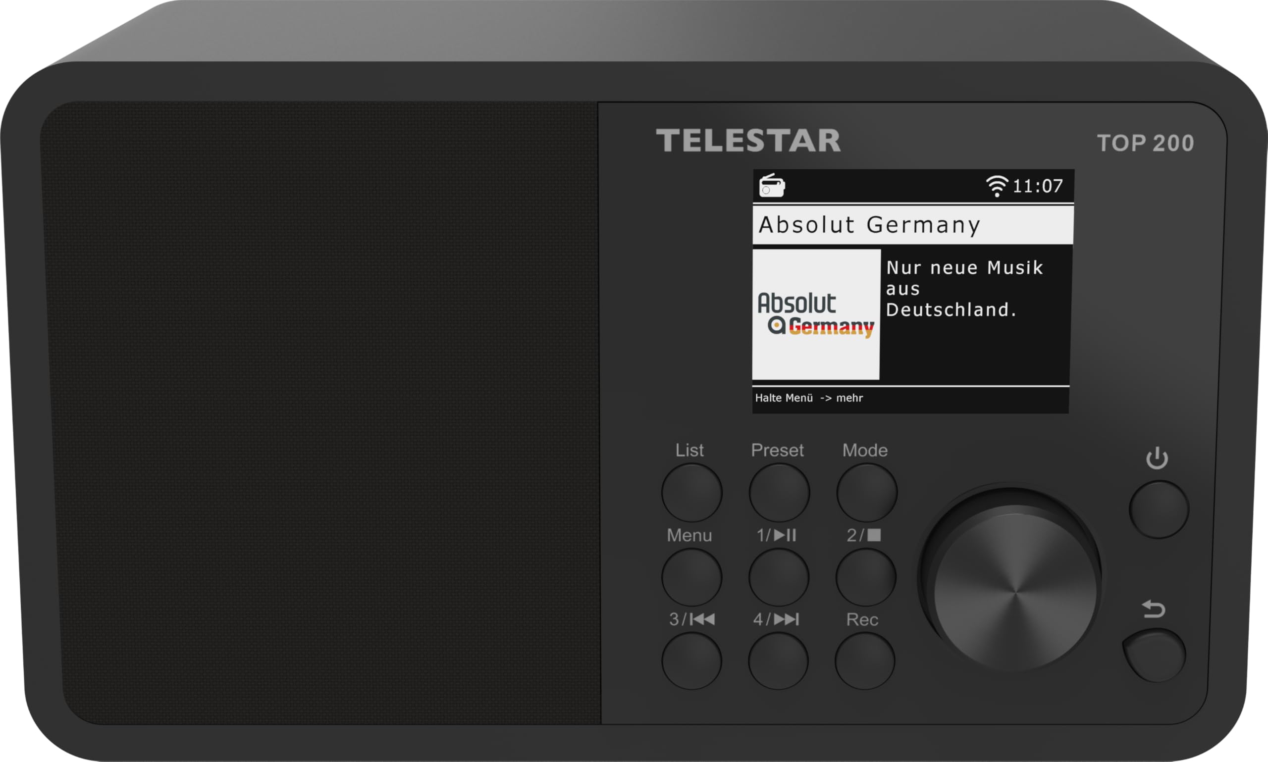 TELESTAR Top 200 – Radio Dab Plus -Internet (Mono, 10 W, Bluetooth Audio-Streaming & Fonction émetteur, Enregistrement USB, système d’Alerte d’Urgence, contrôle Via Application) – Noir