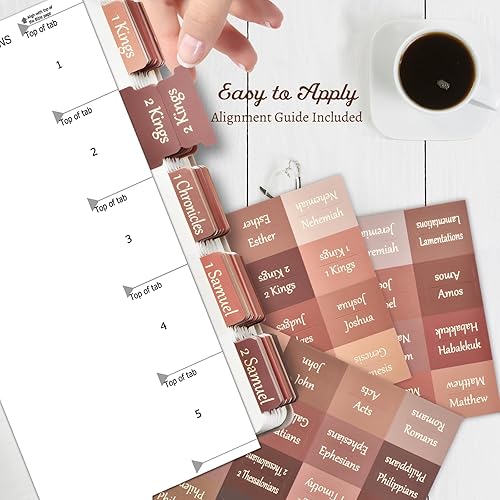 Vista 11 de Pestañas de la Biblia católica boho para mujeres/hombres/niños – 100 fichas laminadas, de índice del Antiguo y Nuevo Testamento para estudio