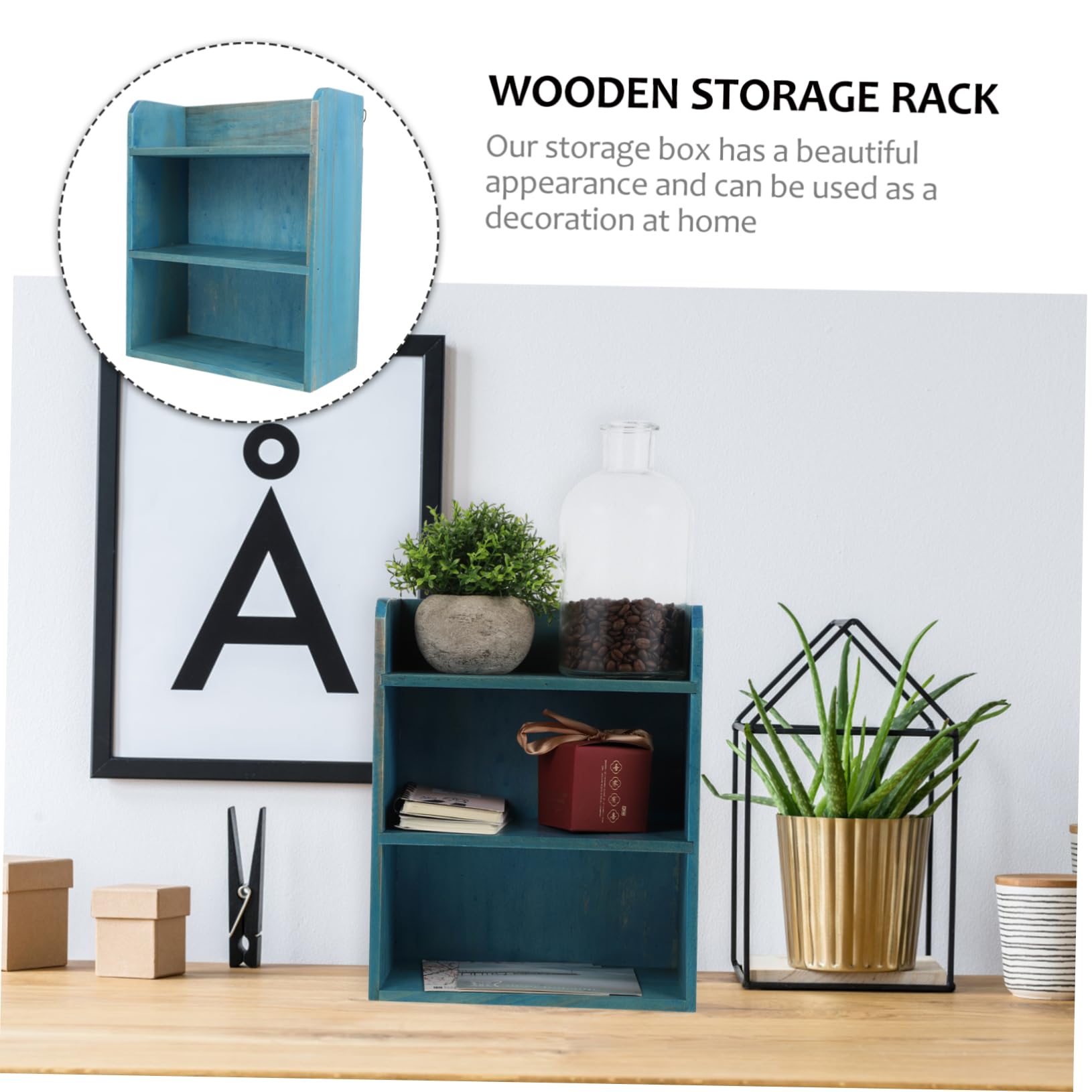 FUNOMOCYA 1pc Shelf Countertop Display Rack Dishes Organizer for Cabinet Wall Mount Jewelry Organizers Wall Hanging Jewelry Organizer Doll Display Vanity Rack Office Wood Make up Drying Rack