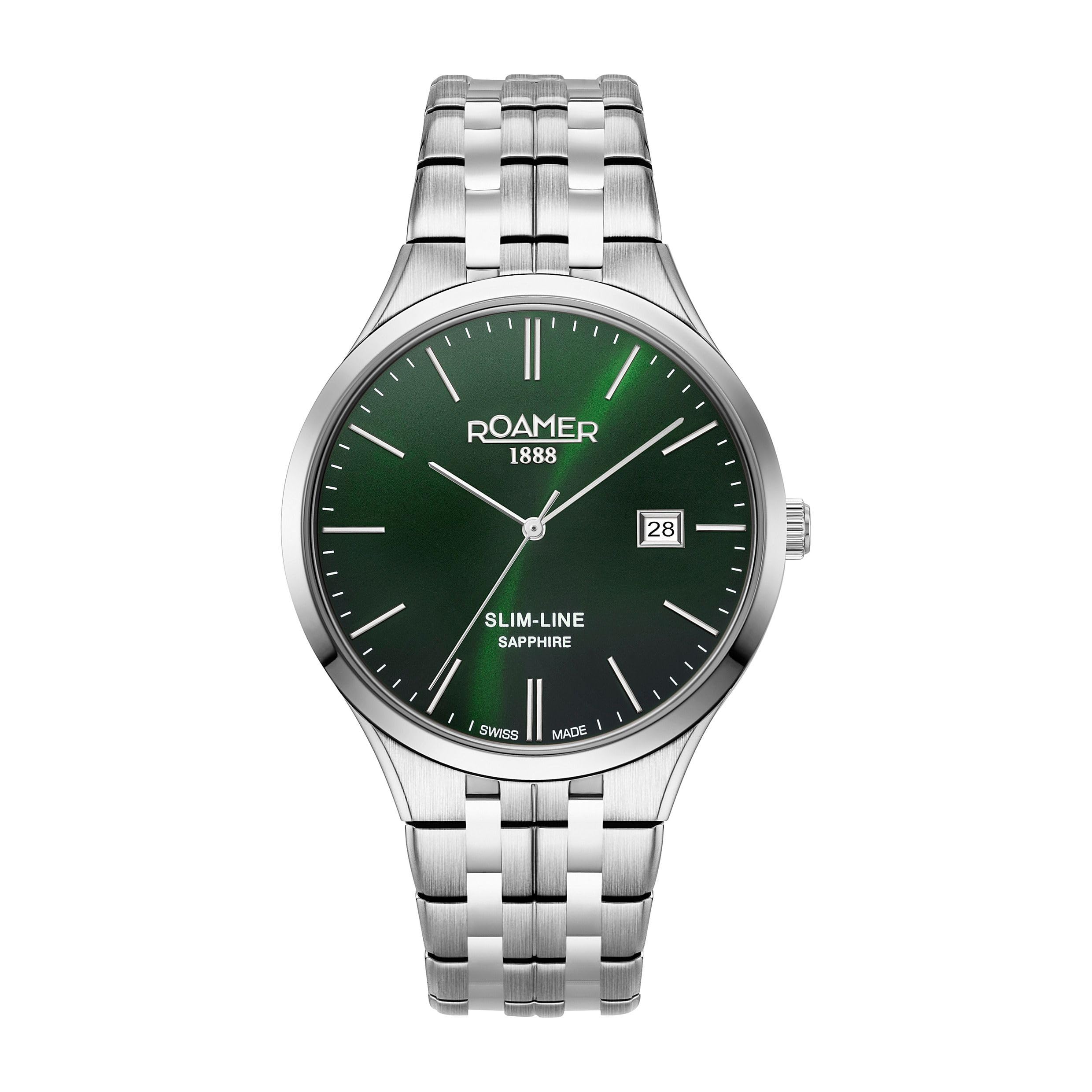 Roamer - Date watch Slim-Line Classic - Quartz movimento dell'orologio - Larghezza della cassa: 40 mm - Acciaio inossidabile - 5 ATM