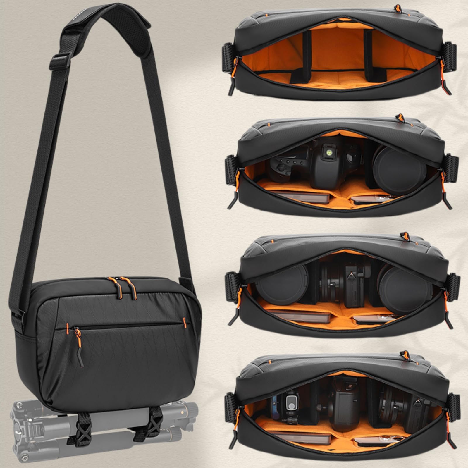 Borsa Monospalla Fotocamera Impermeabile Oxford Messenger Divisori #514 (Messenger Classico)