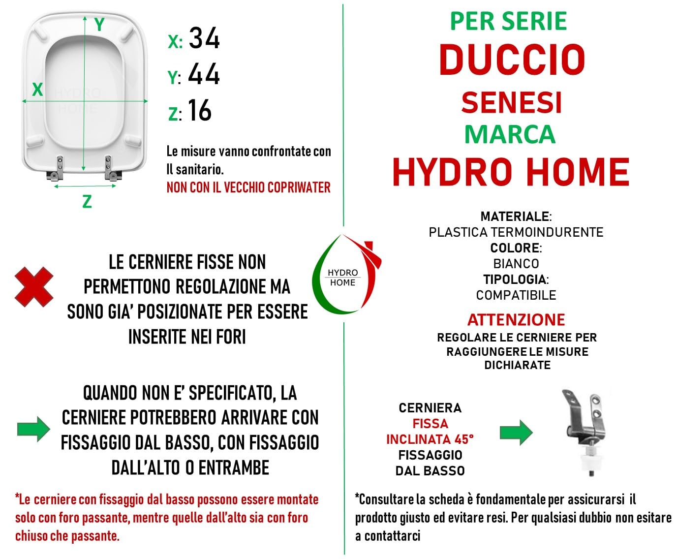 HYDRO HOME Copriwater compatibile Duccio Senesi termoindurente bianco