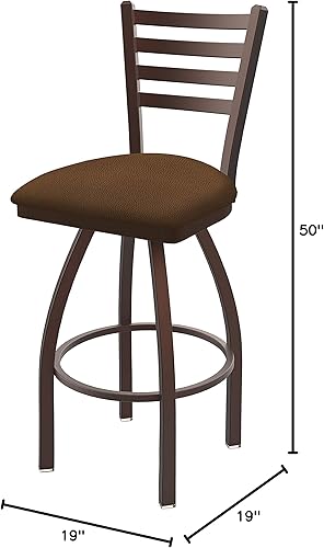 Miniatura 190 de 410 Jackie Taburete de bar giratorio de 36 pulgadas con acabado bronce y asiento de vinilo negro Vinilo negro,Canter Burdeos,Tierra Canter,Canter