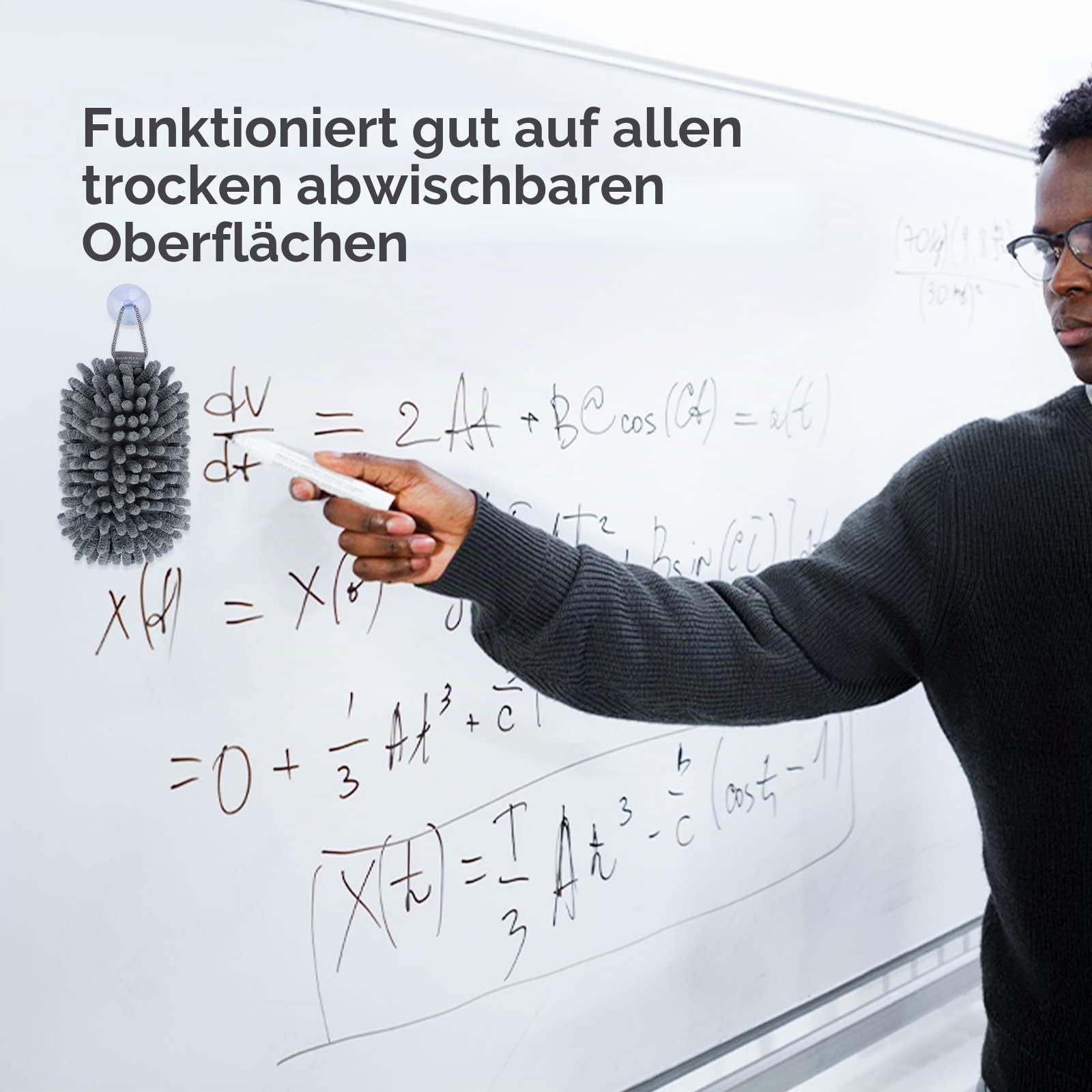 LOUKIN Shag trocken abwischbarer Radiergummi, Mikrofaser-Whiteboard-Radiergummi, für Klassenzimmer, Zuhause und Büro (2 kostenlose 100ml Whiteboard-Reiniger im Lieferumfang enthalten)