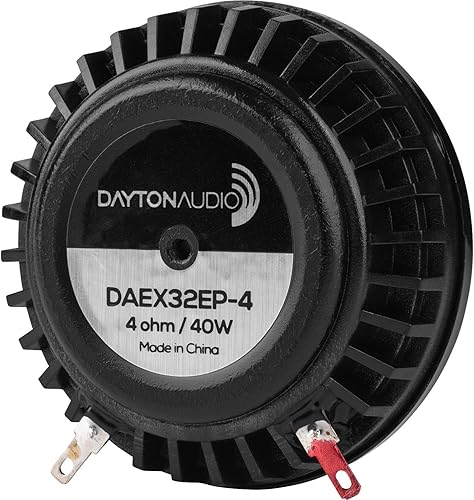 Dayton Audio DAEX32EP-4 Hélice de 1.260 in Excitador de sonido - 40 vatios RMS 4 Ohm Imepedancia - Transductor de audio - Convierte cualquier