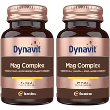Dynavit Mag Complex 200mg Magnezyum Kompleks 3l  Form Malat-Sitrat-Bisglisinat 60 Tab Kas & Kemik & Enerji 2 paketi