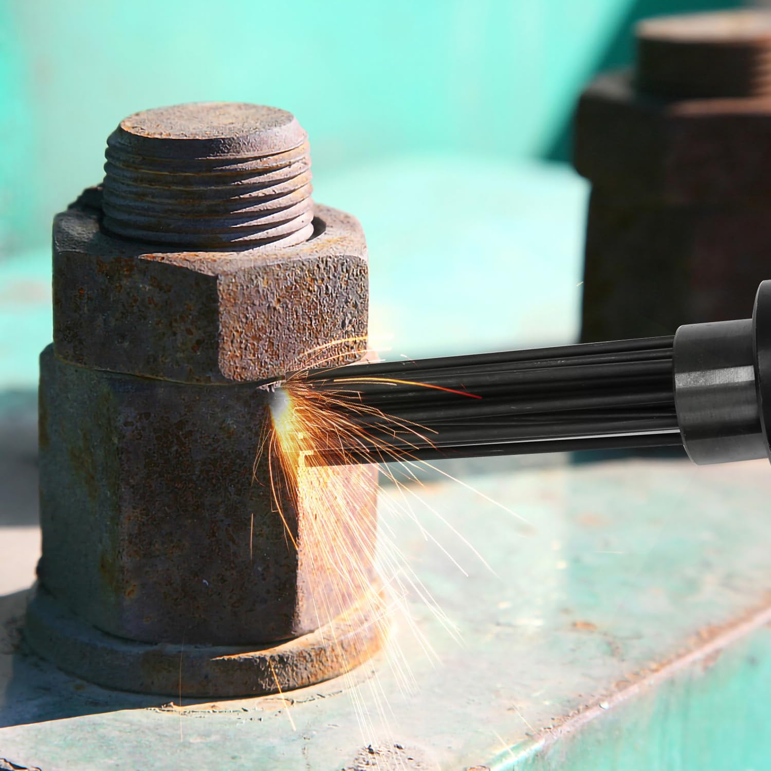 Antiruggine ad aria compressa, 19 aghi Ø 3 mm, 3000 colpi/min | Rimozione ruggine con testina di ricambio, pistola ad ago attacco 1/4", per ruggine, vernice e rivestimenti