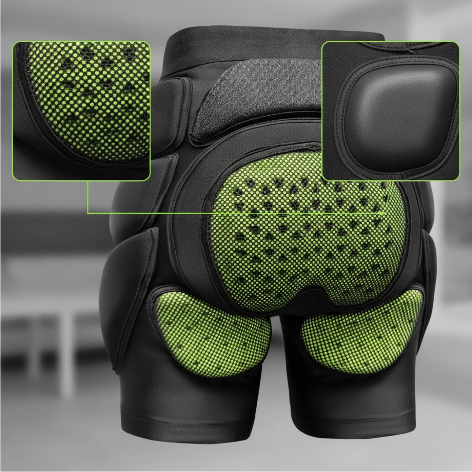 Baoblaze Pantaloncini Protettivi Pantaloni Imbottiti Corti Interni con Imbottitura Antiurto su Anche Lombare Stabile E Regolabile Profilo Aderente Sotto