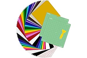 Cricut Paper Bundle: 70 Pack Vinyl Sheets, 2 Cutting Mats, and 10...
