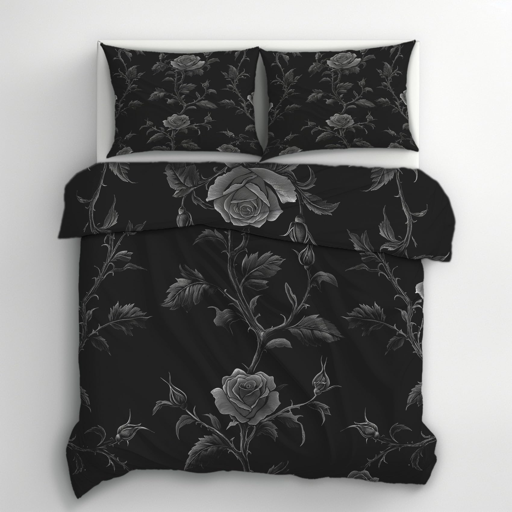Housse de Couette 220x240 Rose et Noire pour une Chambre Adulte Romantique