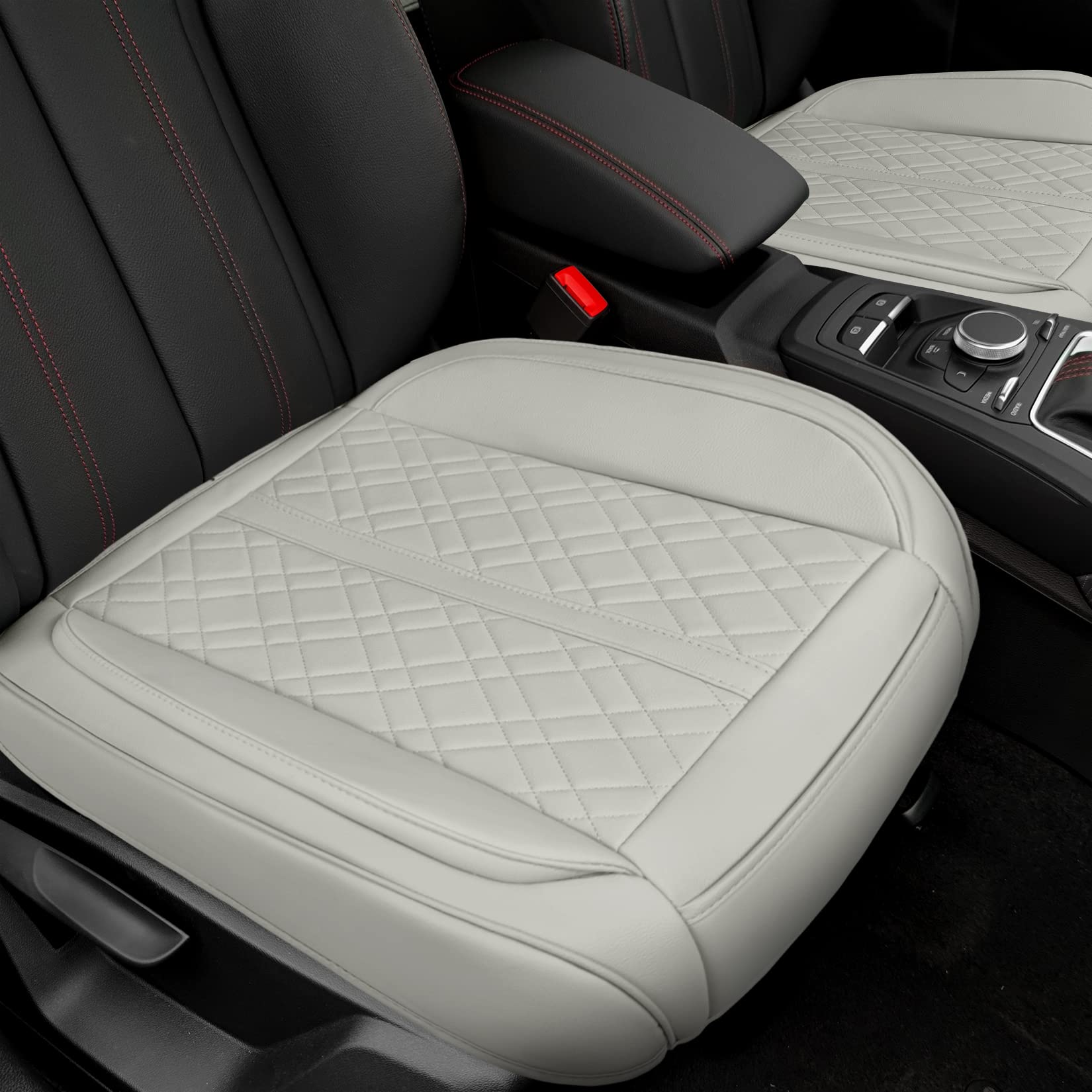 Photo 1 of 2 Pack Car Seat Cover for Front Car Seat Bottom,Premium PU Leather Seat Cushion Protector Upgraded Without Backrest with Storage Pocket,Full Wrapping Edge Works with Sedan SUV Pickup Minivan (Z GRAY)