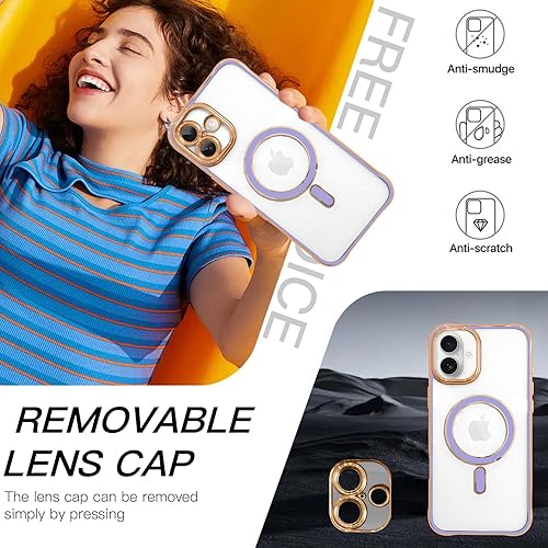 Vista 487 de Fiyart - Funda transparente magnética con purpurina para iPhone 12 para mujeres, con grabado "Love" metálico, protección para cámara y antigolpes