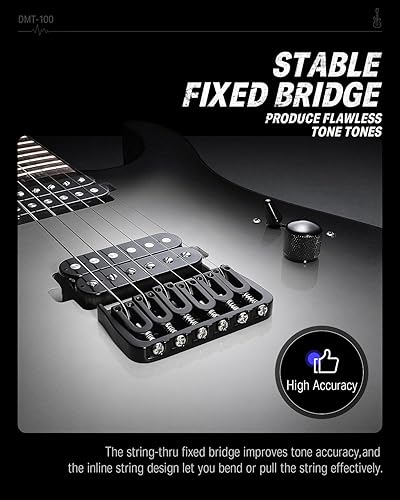 Miniatura 19 de Donner DST-152S HSS Kit de guitarra eléctrica de 39 pulgadas, con bobina de pastilla dividida, kits para principiantes de guitarra eléctrica