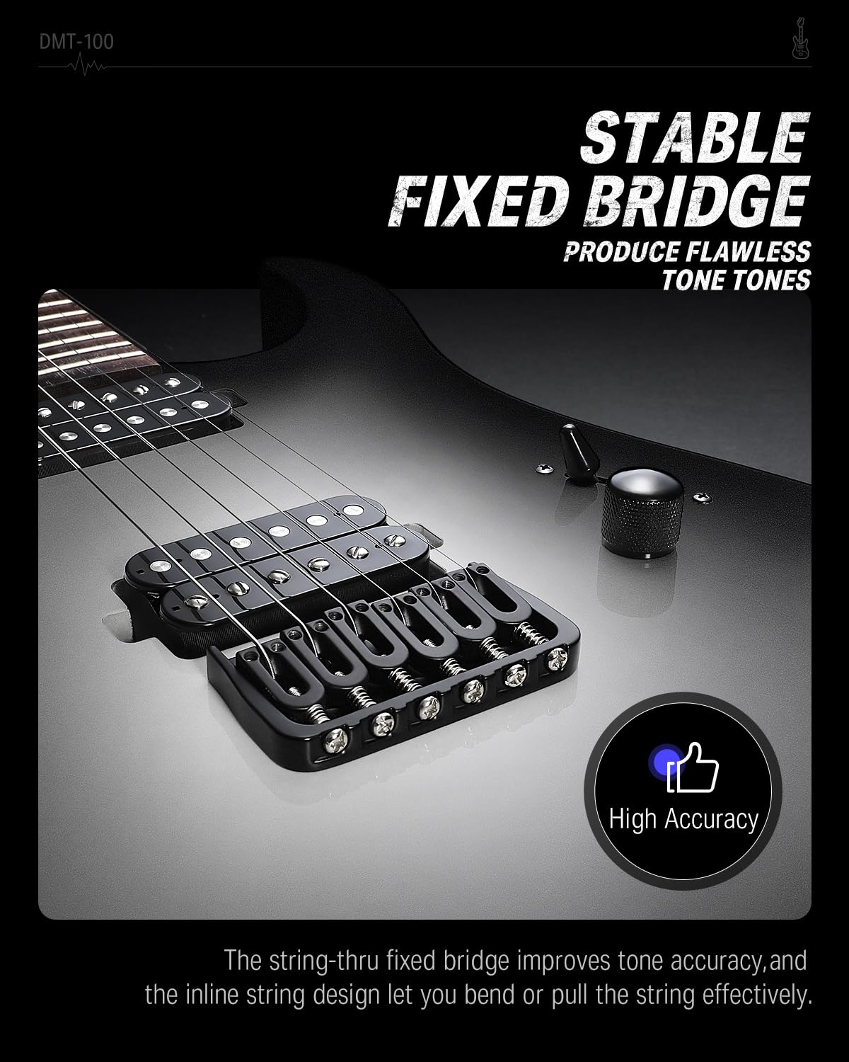 Donner Solid Body E-Gitarre, 39 Zoll Metall E-Gitarre Anfänger Kits mit Tasche, Saiten, Gurt, Kabel, Saitendämpfer für Rockmusikliebhaber, DMT-100 (Gradient Black)