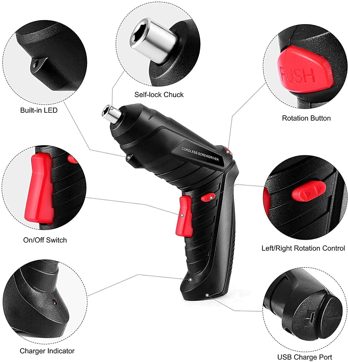 DORLANK 47 in 1 Electric screw driver kit| Cordless Screwdriver Bits Set |Electric Portable Driver Machine| Drill screwdriver for Home Improvement| screw driver (Drill Driver) - Image 7 thumbnail