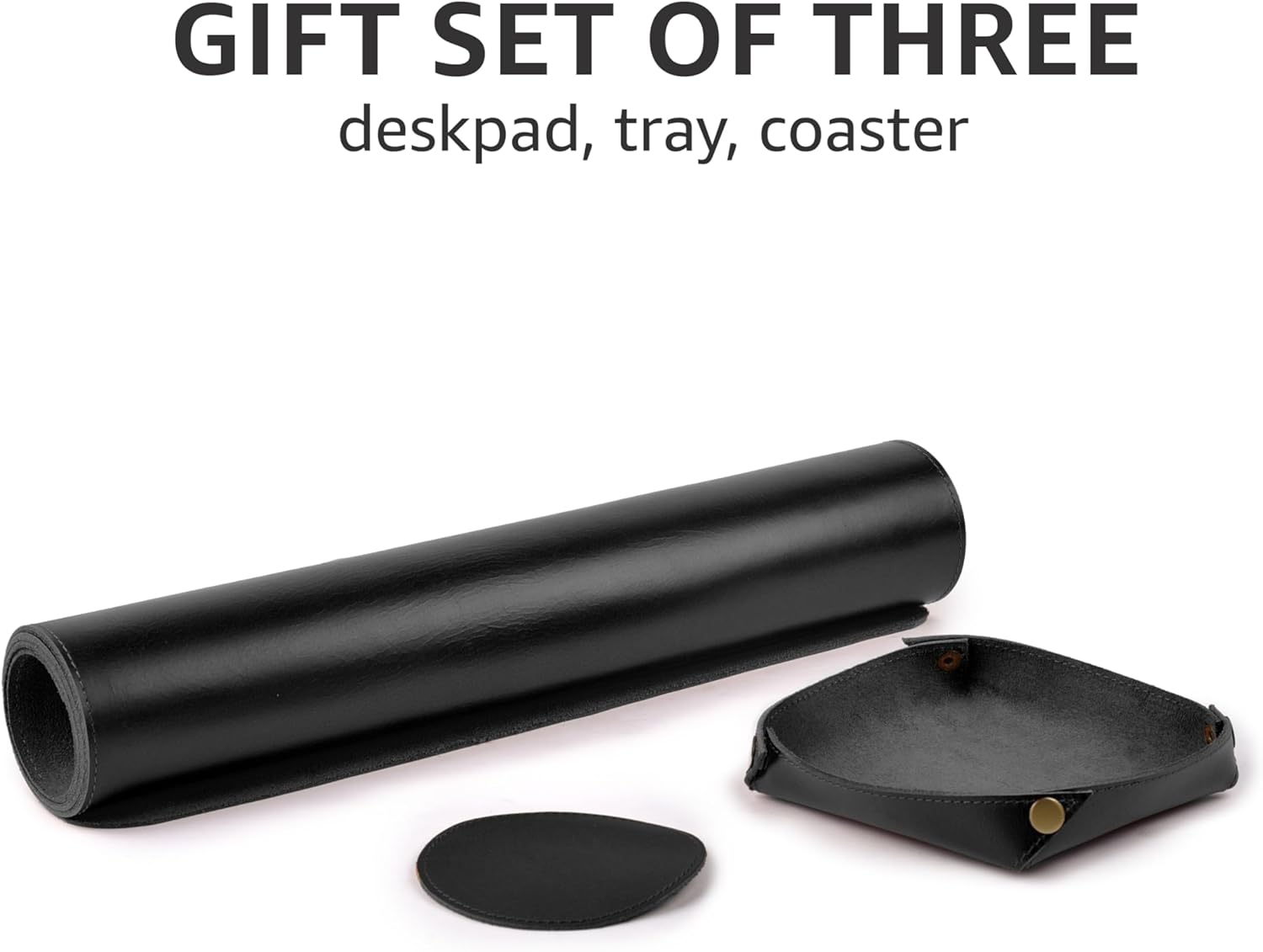 LEATHER VILLAGE Real Leather Desk Pad (3mm) Thick Double Layer Desk Mat Cover Blotter Large Full Grain Protector for Keyboard, Mouse & Laptop – Office Table Mat & Desktop Accessories–(32''x16'')-Black