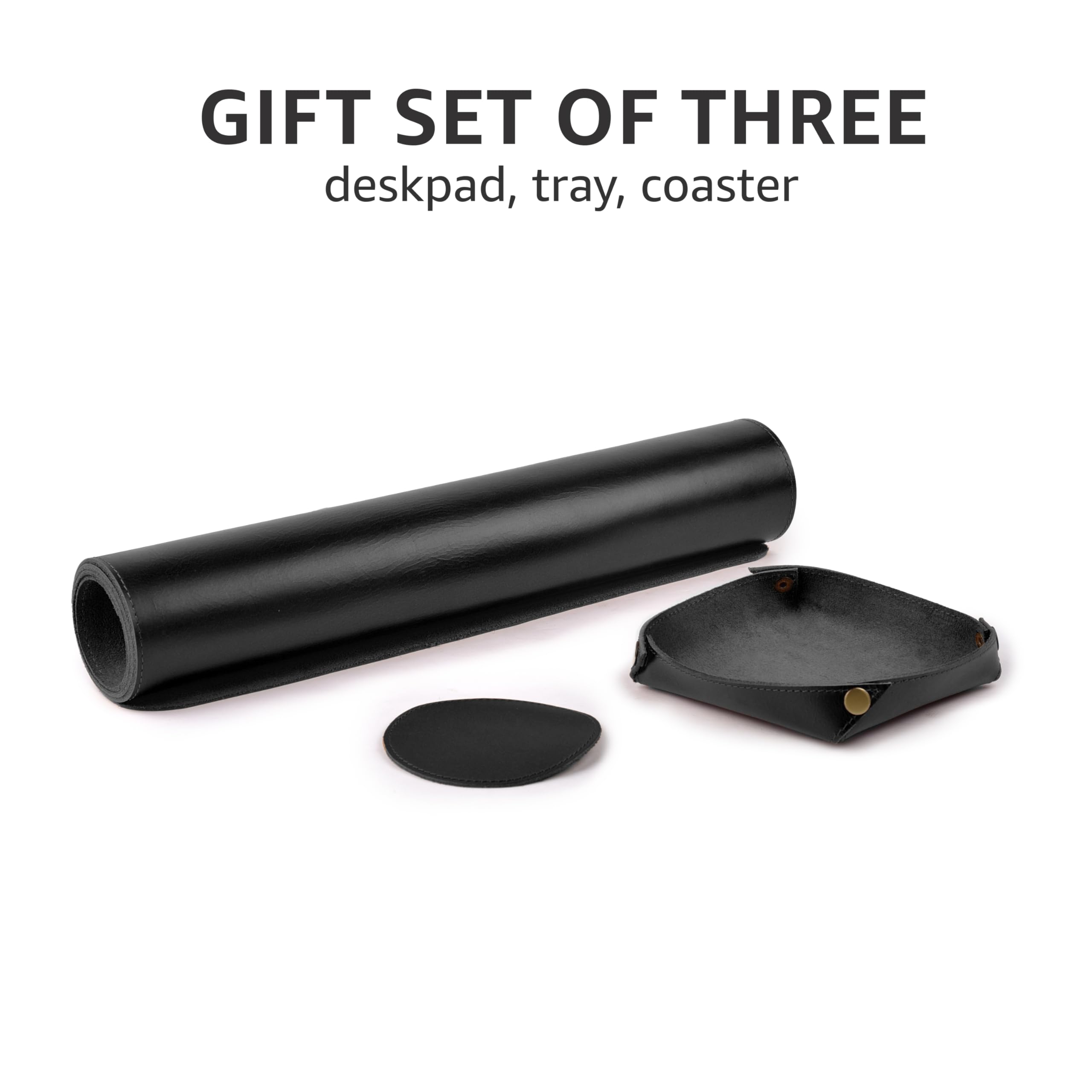 LEATHER VILLAGE -32X16 Real Leather Desk Mat for Desktop & Laptop, with Leather Tray & Tea Coaster - Image 4