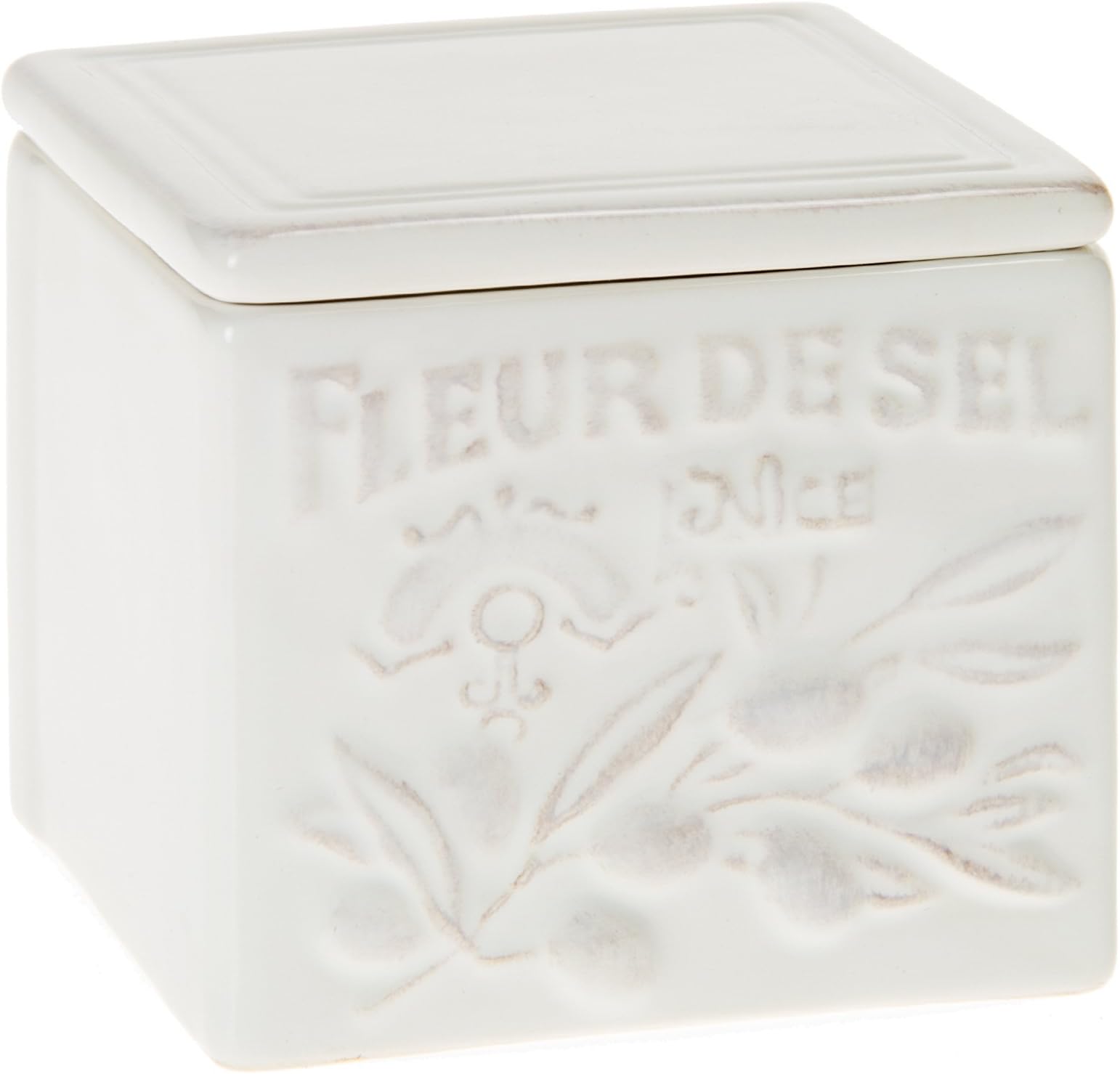 Sur La Table Provencal Stoneware Salt Box 9030-1003, White