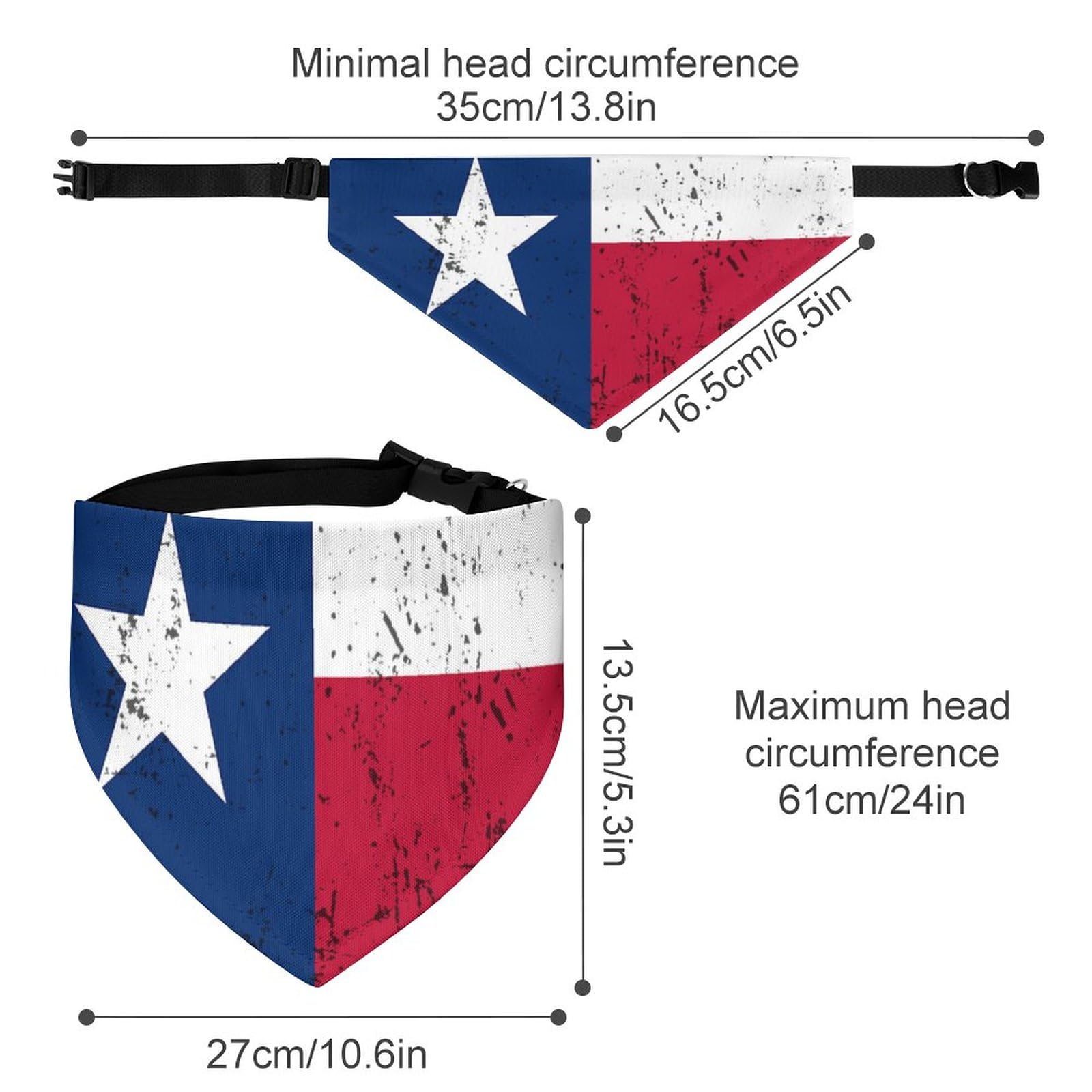 Retro Texas State Flag Dog Bandanas Adjustable Pet Scarf Cat Triangle Kerchief Soft Handkerchief