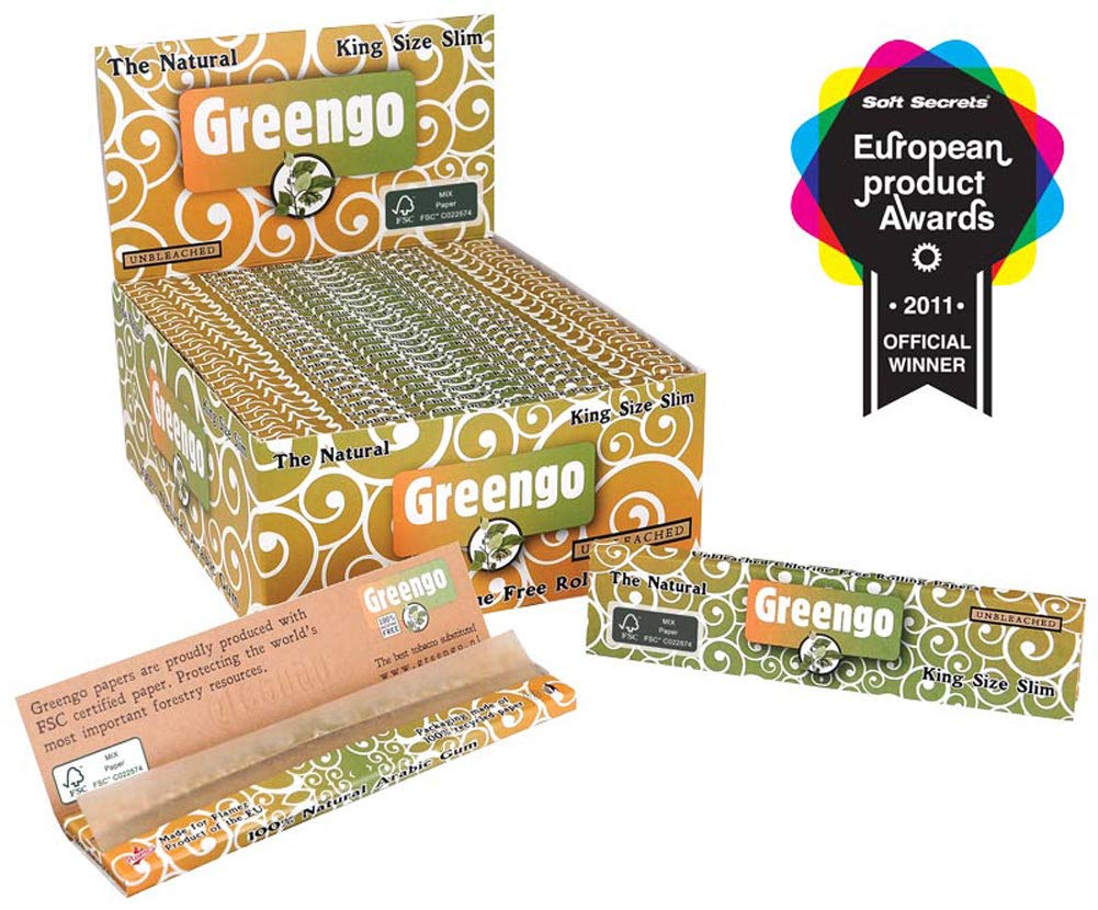 GreengoKing Size Slim Unbleached Papers 20 Booklets