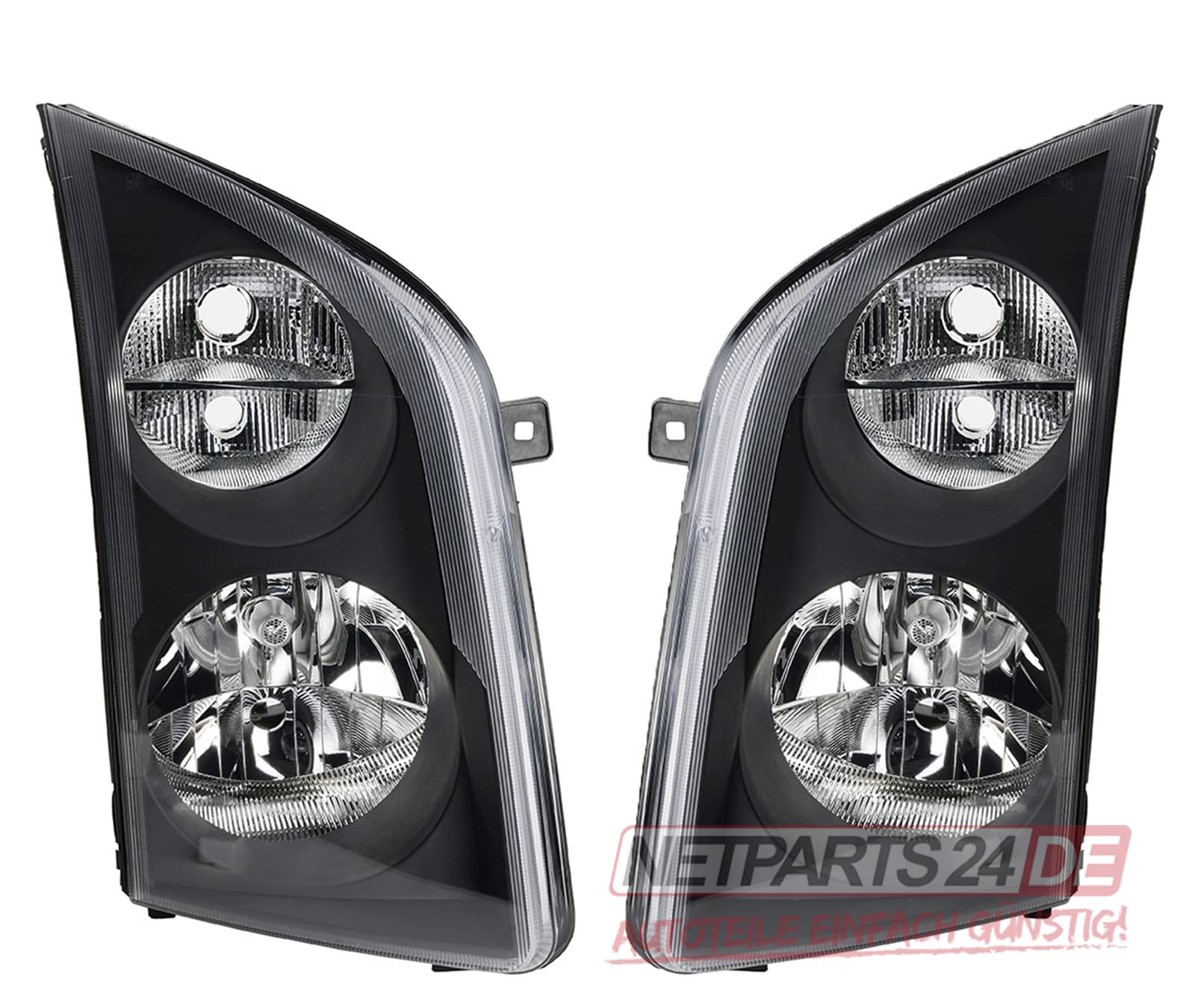 Johns, Zestaw reflektorów pasuje do VW Crafter Reflektor Zestaw 2E 06/2013- H7/H7 li+re ze światłami do jazdy dziennej