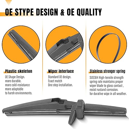 Vista 125 de AUTOBOO 12 limpiaparabrisas trasero de repuesto para Kia Sportage 2011-2016, Hyundai Elantra 09-12, Hyundai Tucson IX35 10-15, I30 - Repuesto