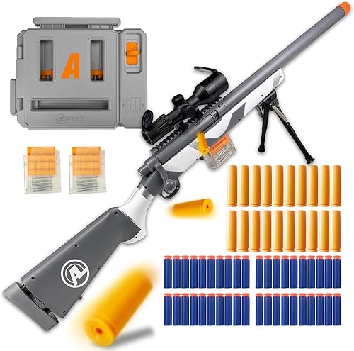 Pistola de juguete de bala suave M24 con alcance mejorado y cargador rápido de dardos, pistola de espuma perfecta para niños y adultos