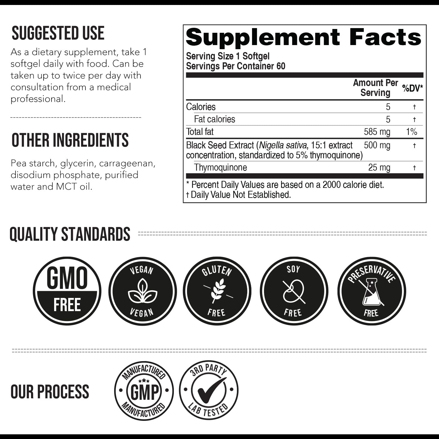 TQ-Advanced® Black Seed Oil Softgels, 5% Thymoquinone, 500mg, Vegan — Amazon image 4
